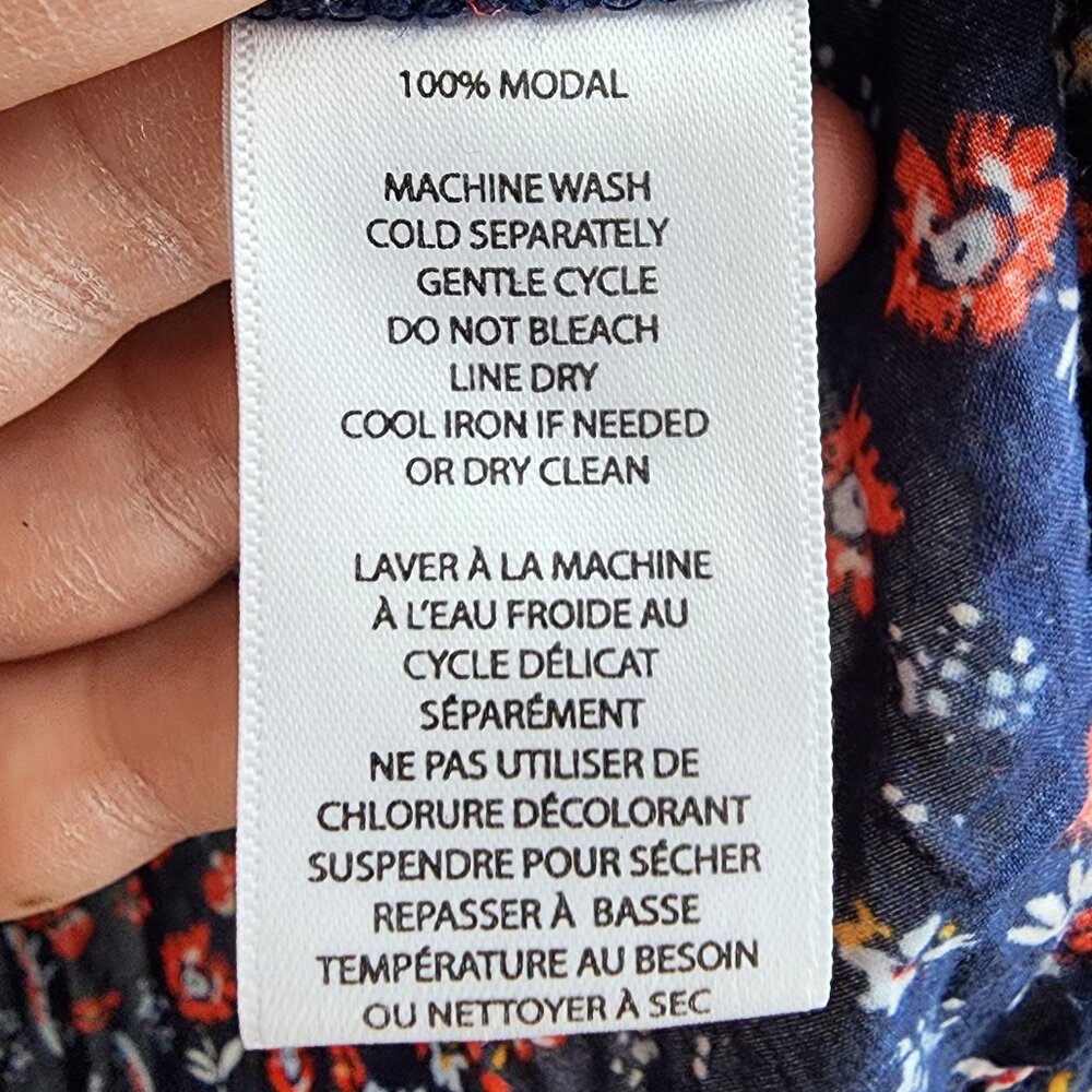 beachlunchlounge Blue Floral Ruched Blouse Size Medium - Picture 8 of 13